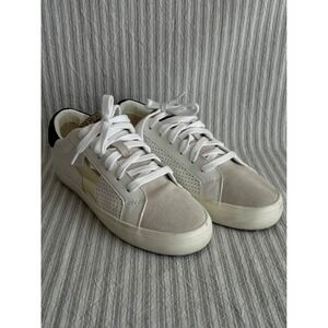 Vintage Havana Gadol White Gold Star Perforated Leather Sneakers Women's 7.5